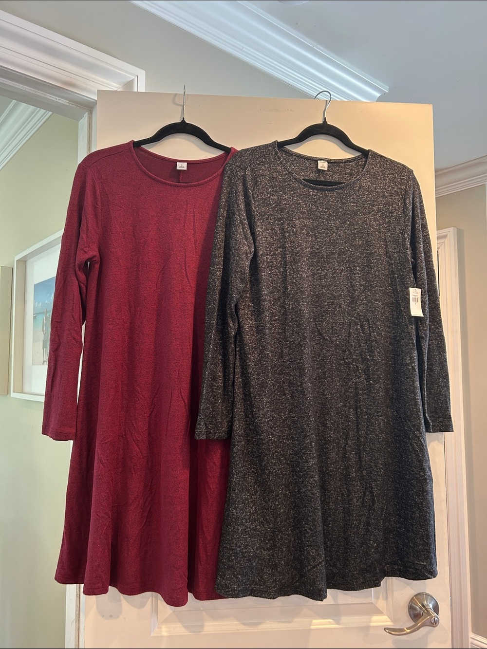 Old Navy Women’s Swing Dresses - Burgundy & Charcoal